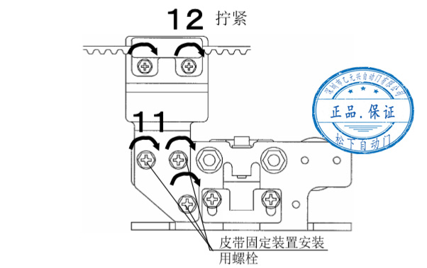 雙開自動(dòng)門皮帶安裝